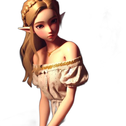 dress, crown, jewelry, staff, 3d render, fantasy art, concept art, photorealistic transparent PNG cut-out