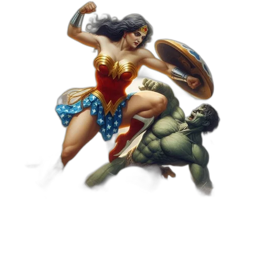 comic book art, concept art, fantasy art, pixel art, action-packed, scene, costumed, figure transparent PNG cut-out