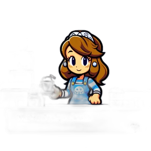 staff, crown, jewelry, hair, pixel art, cartoon, concept art, 3d render transparent PNG cut-out