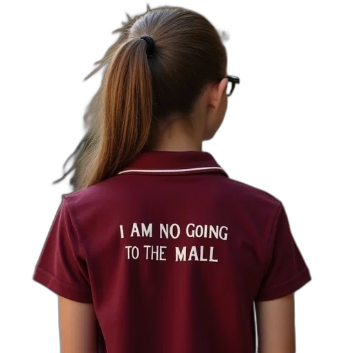 3d render, maroon, girls, polo transparent PNG cut-out