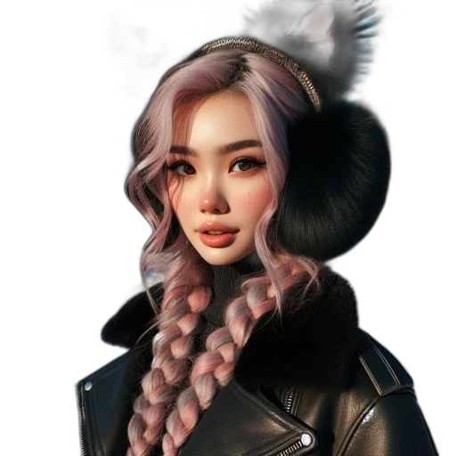 staff, hair, jacket, face, fantasy art, photorealistic, concept art, cyberpunk transparent PNG cut-out