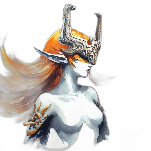 mask, crown, jewelry, hat, concept art, fantasy art, watercolor, 3d render transparent PNG cut-out