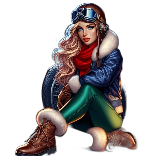 jacket, fantasy art, comic book art, concept art, pixel art, colorful, during, snowy transparent PNG cut-out
