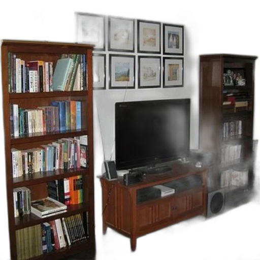 furniture, 3d render, photorealistic, living, room, two, bookshelves, filled transparent PNG cut-out