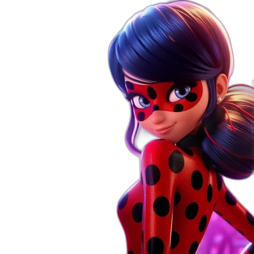 dress, 3d render, concept art, comic book art, cartoon, red, animated, ladybug-inspired transparent PNG cut-out