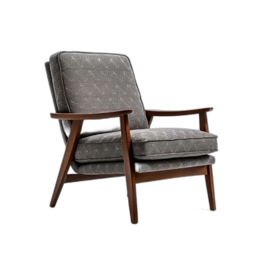 furniture, 3d render, modern, chair, geometric, patterned, fabric, dark transparent PNG cut-out