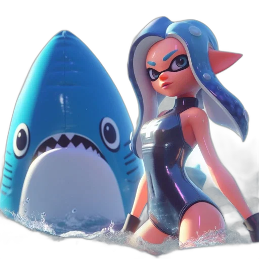 concept art, 3d render, vaporwave, fantasy art, underwater, blue, animated, scene transparent PNG cut-out