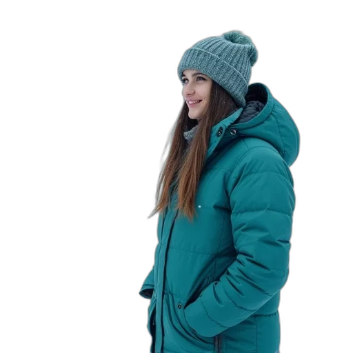 jacket, hat, snow, green, blue, pastel, colorful, group transparent PNG cut-out