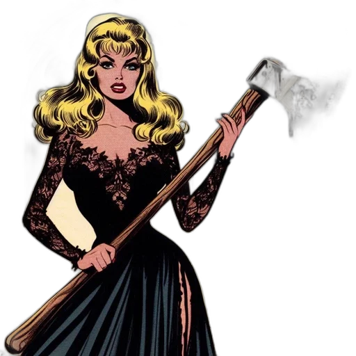 staff, weapon, comic book art, cartoon, concept art, woman, lace, dress transparent PNG cut-out