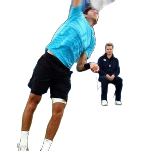 staff, photorealistic, 3d render, man, blue, shirt, playing, tennis transparent PNG cut-out