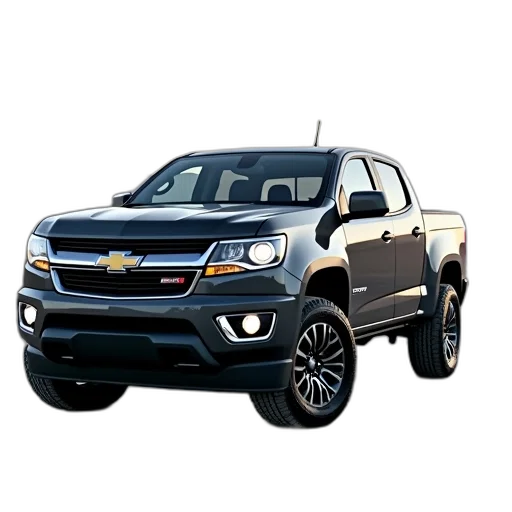 car, photorealistic, gray, 2018, chevrolet, colorado, vehicle, shown transparent PNG cut-out
