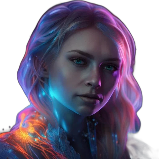 face, robot, dragon, hair, cyberpunk, fantasy art, concept art, photorealistic transparent PNG cut-out
