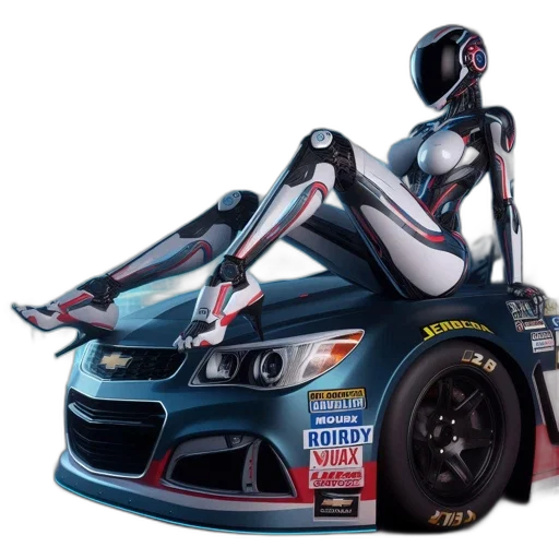 robot, car, concept art, cyberpunk, 3d render, photorealistic, futuristic, setting transparent PNG cut-out