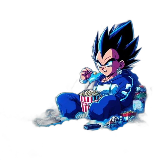 concept art, pixel art, 3d render, comic book art, blue, character, spiky, hair transparent PNG cut-out