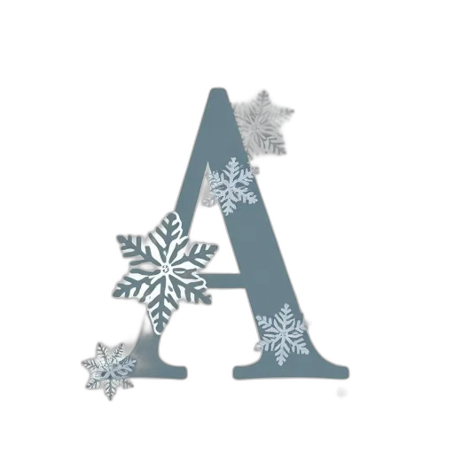 snow, monochrome, second, image, shows, same, stylized, letter transparent PNG cut-out