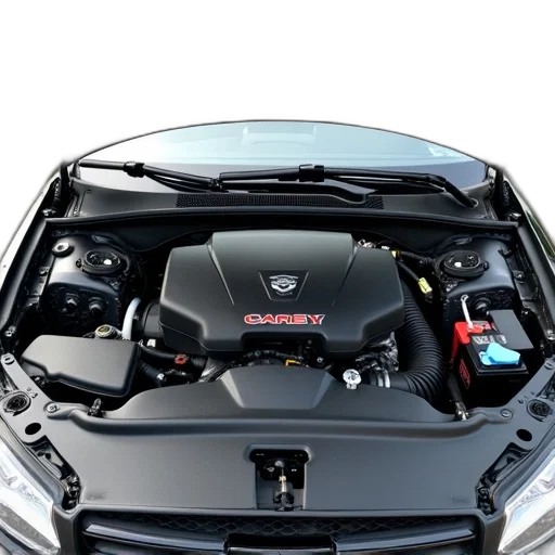car, 3d render, first, image, shows, underside, hood, revealing transparent PNG cut-out