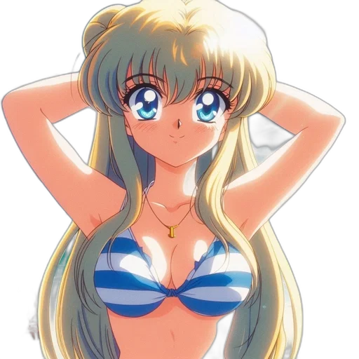 dress, anime, cartoon, pixel art, photorealistic, beach, underwater, animated transparent PNG cut-out