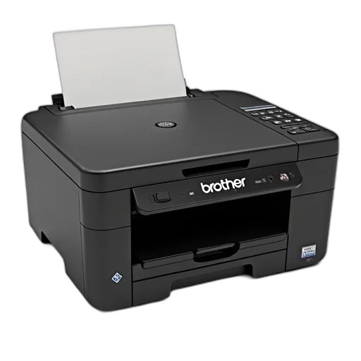 3d render, black, brother, printer, paper, tray, control, panel transparent PNG cut-out