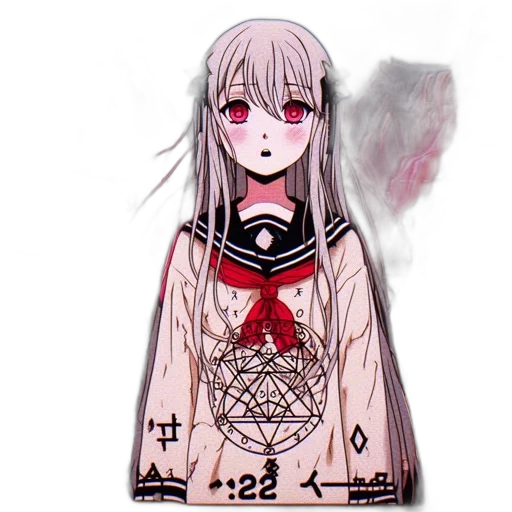 dress, mask, creature, staff, pixel art, anime, concept art, fantasy art transparent PNG cut-out
