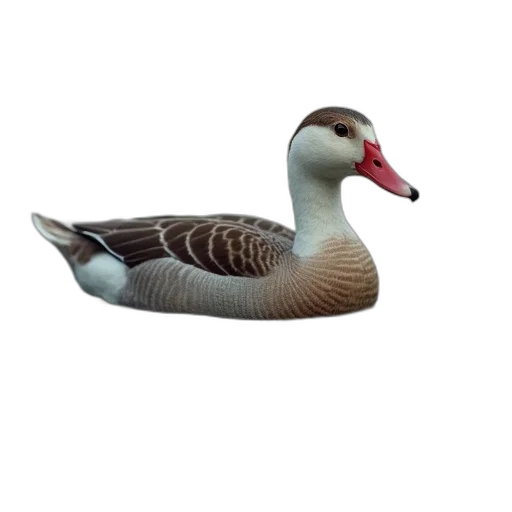 animal, creature, 3d render, photorealistic, duck, white, brown, body transparent PNG cut-out