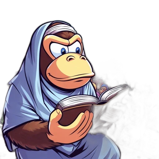 animal, concept art, comic book art, cartoon, pixel art, fire, monkey, dressed transparent PNG cut-out