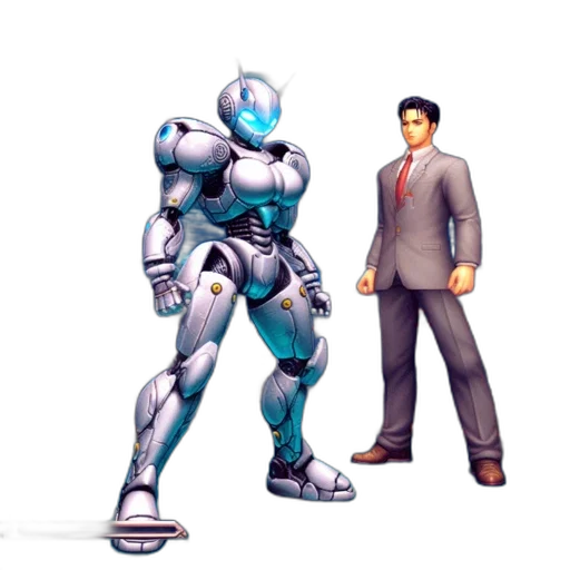 robot, concept art, 3d render, pixel art, vaporwave, blue, pastel, fighting transparent PNG cut-out