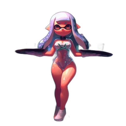dress, weapon, staff, robot, concept art, pixel art, watercolor, vaporwave transparent PNG cut-out