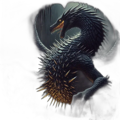dragon, creature, animal, hair, concept art, fantasy art, photorealistic, 3d render transparent PNG cut-out
