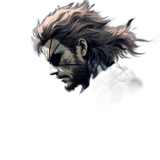 face, hair, creature, mask, concept art, comic book art, fantasy art, watercolor transparent PNG cut-out