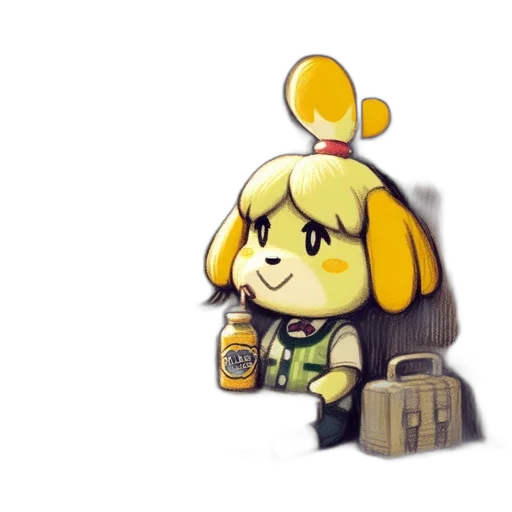 animal, bottle, staff, food, pixel art, concept art, watercolor, 3d render transparent PNG cut-out