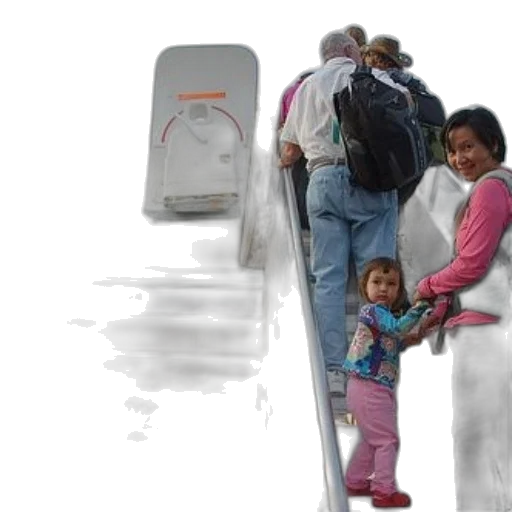 photorealistic, concept art, family, boards, boeing, airplane, airport transparent PNG cut-out