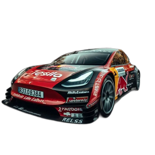 car, concept art, photorealistic, 3d render, fantasy art, red, black, tesla transparent PNG cut-out