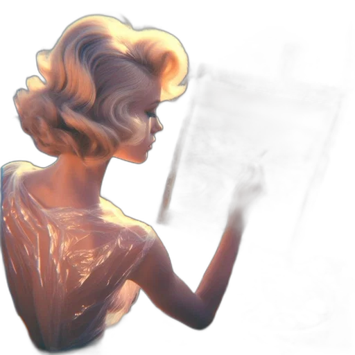 dress, crown, hair, face, concept art, watercolor, 3d render, photorealistic transparent PNG cut-out