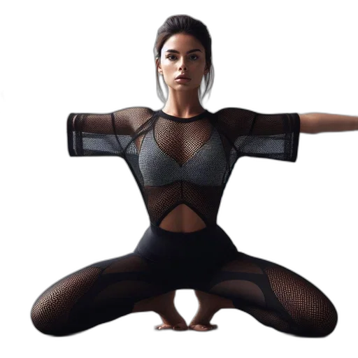 dress, jacket, jewelry, concept art, 3d render, dark, athletic, woman transparent PNG cut-out