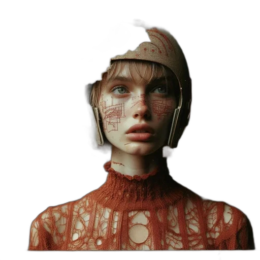 hat, mask, face, jacket, 3d render, concept art, photorealistic, fantasy art transparent PNG cut-out