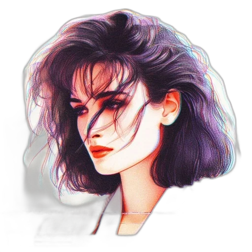 hair, face, jacket, mask, vaporwave, watercolor, cyberpunk, photorealistic transparent PNG cut-out