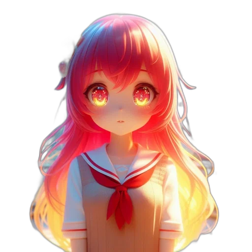 face, creature, mask, hair, anime, pixel art, 3d render, concept art transparent PNG cut-out