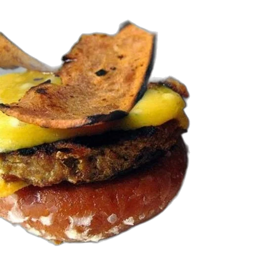 food, creative, burger, donut, bun, cheese, crispy, potato transparent PNG cut-out