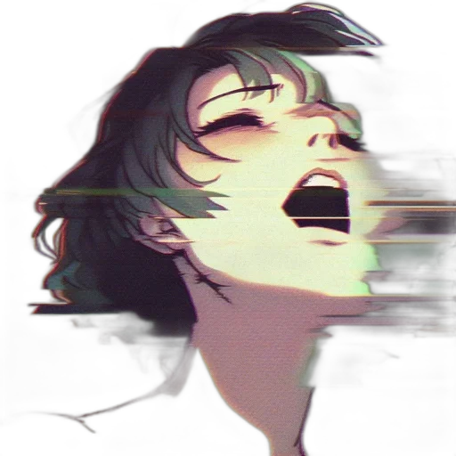 face, mask, creature, robot, vaporwave, anime, cyberpunk, pixel art transparent PNG cut-out