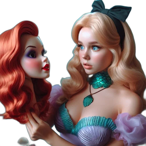 3d render, photorealistic, concept art, fantasy art, underwater, blonde-haired, woman, blue transparent PNG cut-out