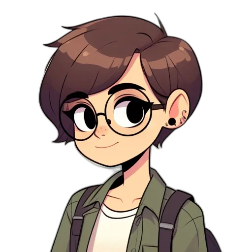 staff, jacket, face, creature, cartoon, anime, pixel art, concept art transparent PNG cut-out