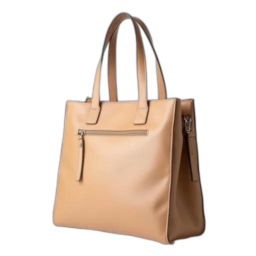 earth tones, beige, leather, tote, bag, classic, design, featuring transparent PNG cut-out