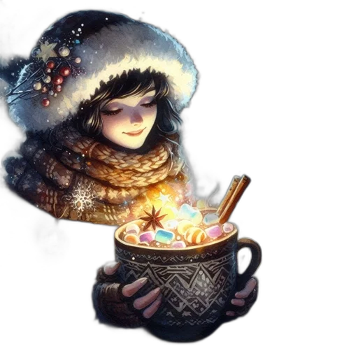 hat, food, staff, fantasy art, concept art, pixel art, watercolor, snow transparent PNG cut-out