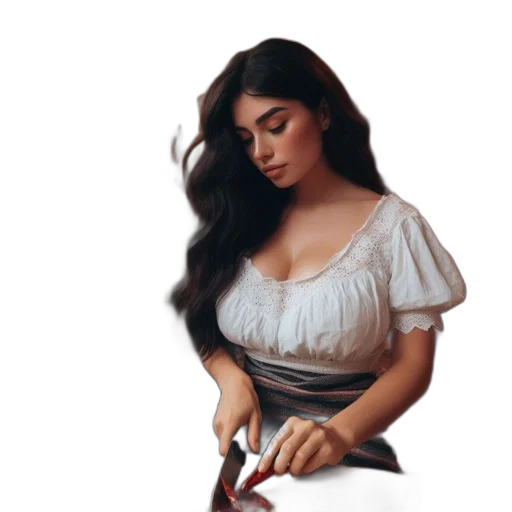dress, jewelry, hair, sword, oil painting, fantasy art, photorealistic, pixel art transparent PNG cut-out