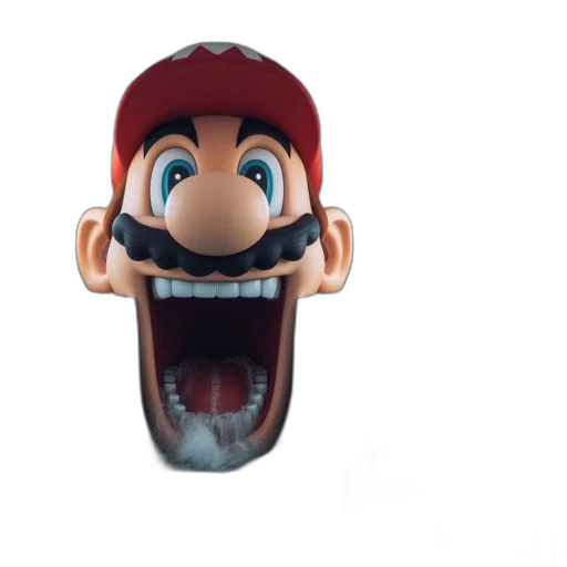 mask, face, hat, creature, 3d render, concept art, photorealistic, mario transparent PNG cut-out