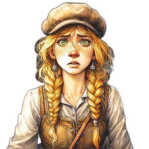 hat, face, staff, fantasy art, concept art, watercolor, photorealistic, snow transparent PNG cut-out