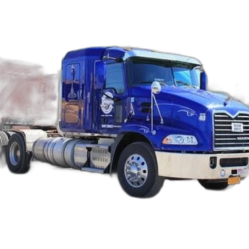 photorealistic, concept art, 3d render, blue, mack, truck, chrome, accents transparent PNG cut-out