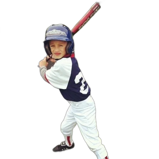 staff, weapon, photorealistic, young, baseball, player, blue, white transparent PNG cut-out