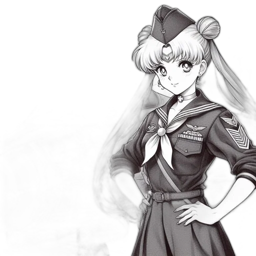 staff, weapon, jacket, anime, concept art, cartoon, fantasy art, monochrome transparent PNG cut-out