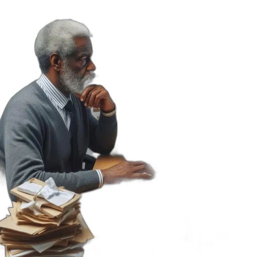 furniture, 3d render, concept art, older, man, gray, beard, hair transparent PNG cut-out
